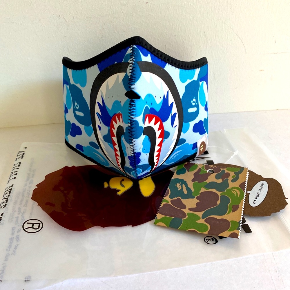 BAPE Neoprene Face Mask Blue Camo New For Cycling